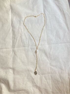 Elegant gold lariat necklace